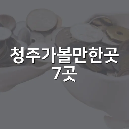 청주가볼만한곳 7곳, 하루 동선으로 고르는 현실적인 선택지 - 요약