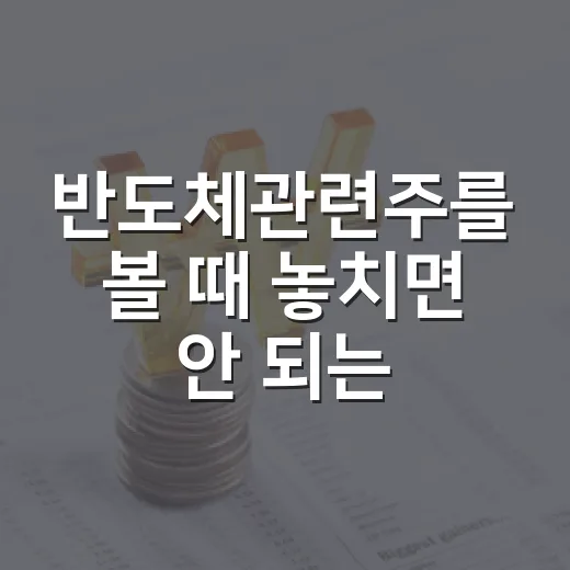반도체관련주를 볼 때 놓치면 안 되는 5가지 변수 - 요약