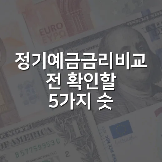 정기예금금리비교 전 확인할 5가지 숫자 - 요약