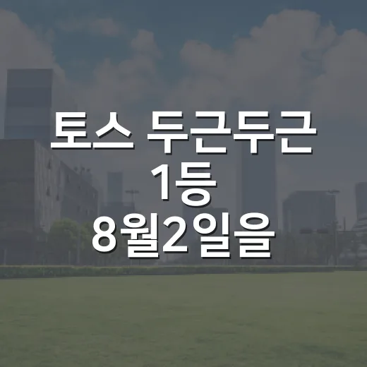 토스 두근두근 1등 8월2일을 보는 5가지 판단 기준 - 요약