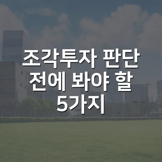 조각투자 판단 전에 봐야 할 5가지 체크포인트 - 요약