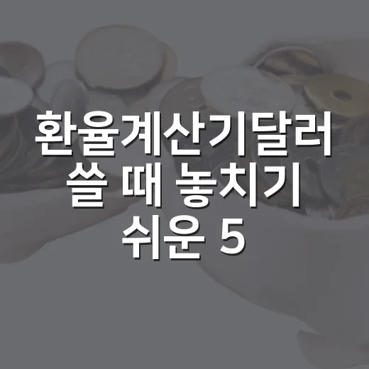 환율계산기달러 쓸 때 놓치기 쉬운 5가지 체크포인트 - 요약