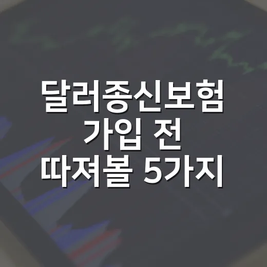 달러종신보험 가입 전 따져볼 5가지 환율 변수 - 요약