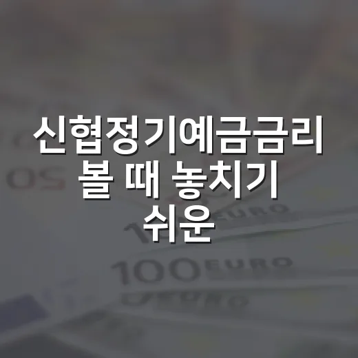 신협정기예금금리 볼 때 놓치기 쉬운 5가지 판단 기준 - 요약