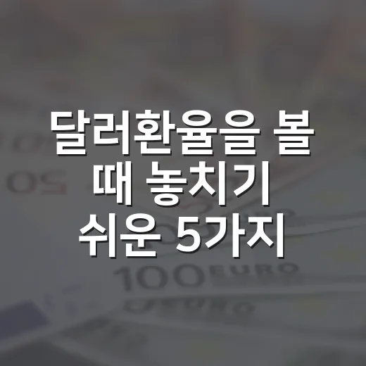 달러환율을 볼 때 놓치기 쉬운 5가지 변수 - 요약