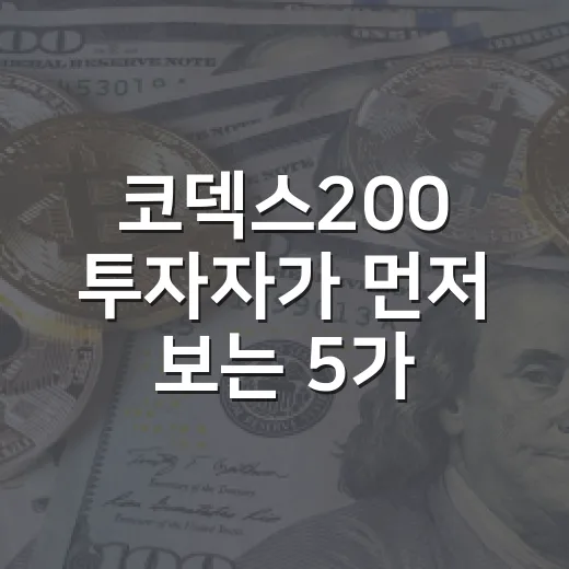 코덱스200 투자자가 먼저 보는 5가지 체크포인트 - 요약