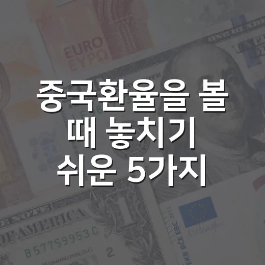 중국환율을 볼 때 놓치기 쉬운 5가지 신호 - 요약