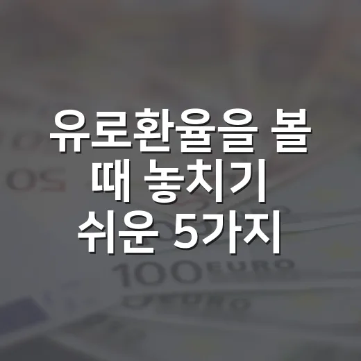 유로환율을 볼 때 놓치기 쉬운 5가지 변수 - 요약