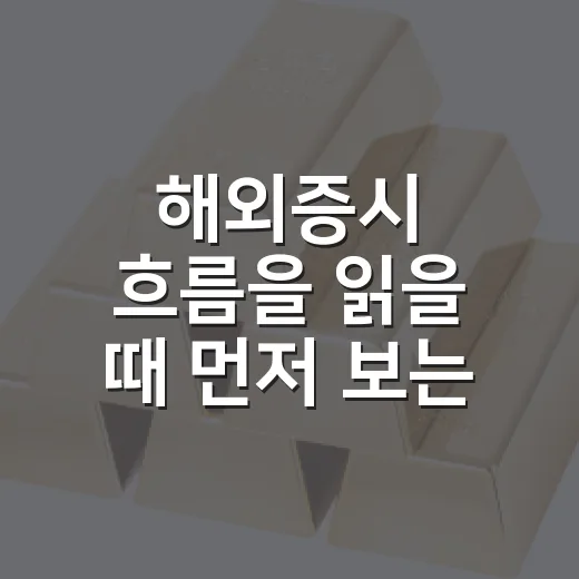 해외증시 흐름을 읽을 때 먼저 보는 5가지 신호 - 요약