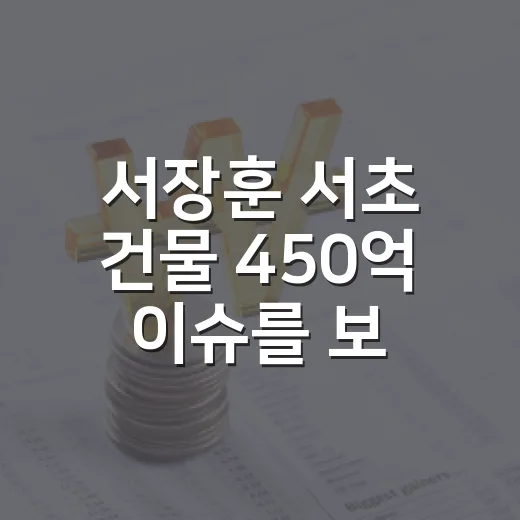 서장훈 서초 건물 450억 이슈를 보는 5가지 포인트 - 요약