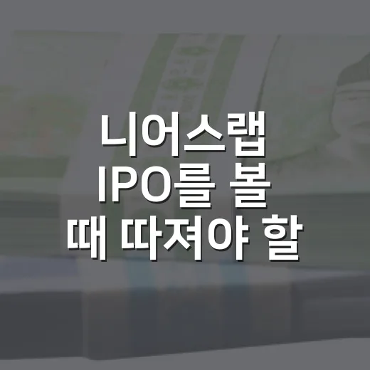 니어스랩 IPO를 볼 때 따져야 할 5가지 숫자 - 요약