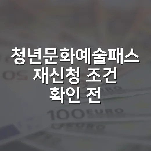 청년문화예술패스 재신청 조건 확인 전 봐야 할 5가지 - 요약