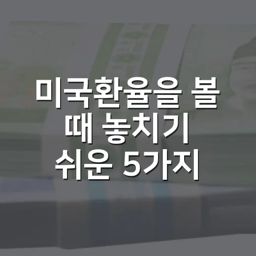 미국환율을 볼 때 놓치기 쉬운 5가지 변수 - 요약