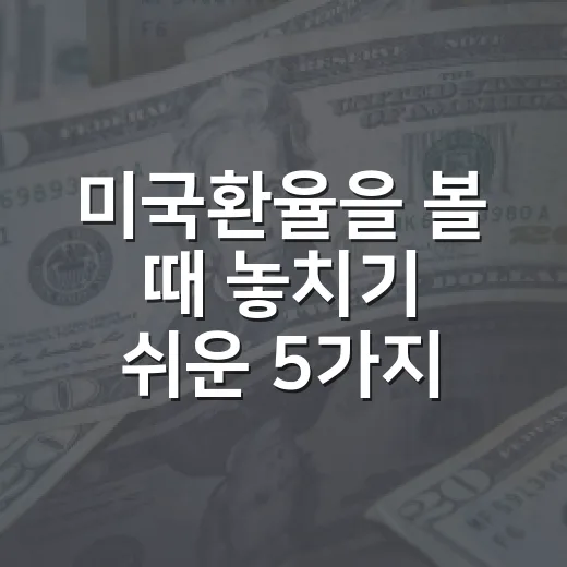 미국환율을 볼 때 놓치기 쉬운 5가지 변수 - 요약