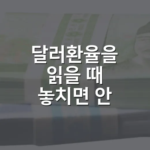 달러환율을 읽을 때 놓치면 안 되는 5가지 변수 - 요약