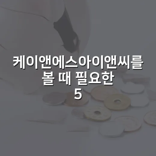 케이앤에스아이앤씨를 볼 때 필요한 5가지 숫자 - 요약