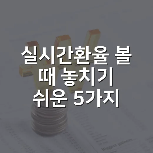 실시간환율 볼 때 놓치기 쉬운 5가지 체크포인트 - 요약