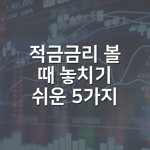 적금금리 볼 때 놓치기 쉬운 5가지 판단 기준 - 요약