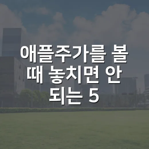 애플주가를 볼 때 놓치면 안 되는 5가지 변수 - 요약