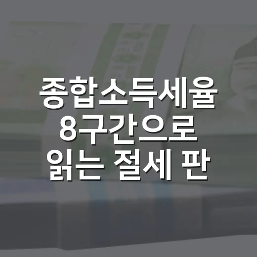 종합소득세율 8구간으로 읽는 절세 판단 기준 5가지 - 요약