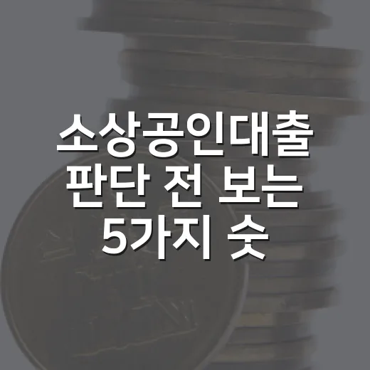 소상공인대출 판단 전 보는 5가지 숫자와 시나리오 - 요약