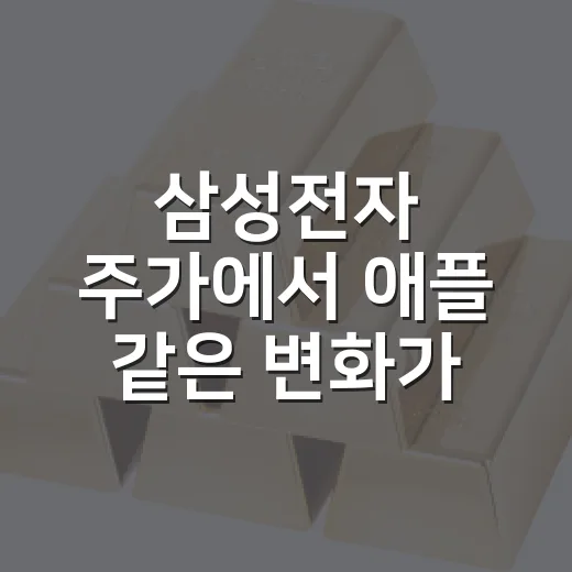 삼성전자 주가에서 애플 같은 변화가 보이는 4가지 이유 - 요약