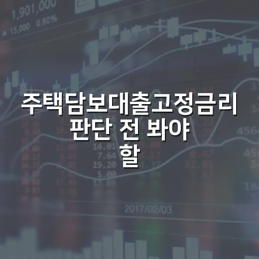 주택담보대출고정금리 판단 전 봐야 할 4가지 변수 - 요약