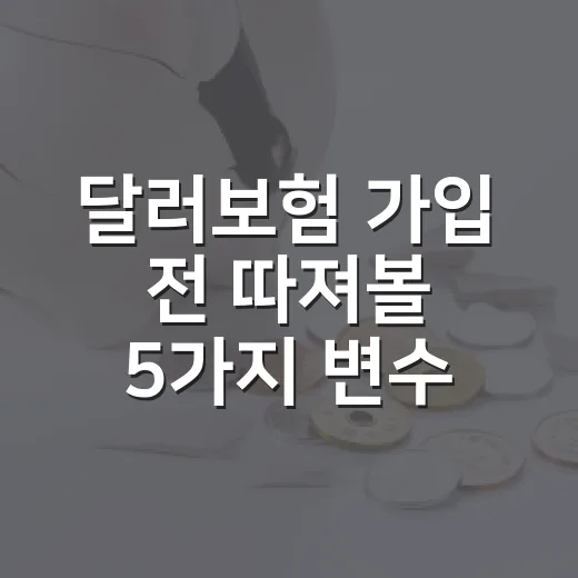 달러보험 가입 전 따져볼 5가지 변수, 환율만 보면 놓치는 것들 - 요약