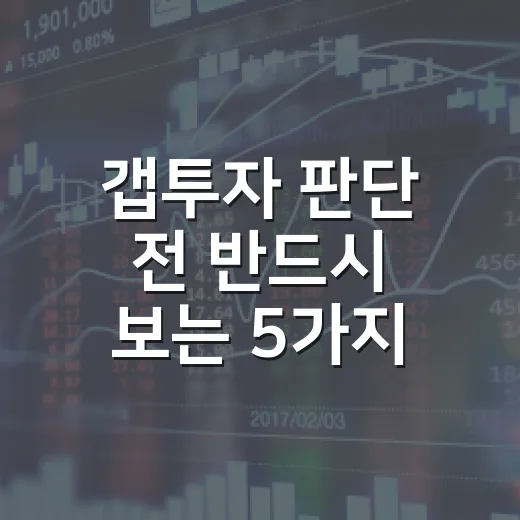 갭투자 판단 전 반드시 보는 5가지 변수 - 요약