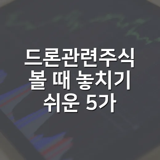 드론관련주식 볼 때 놓치기 쉬운 5가지 변수 - 요약