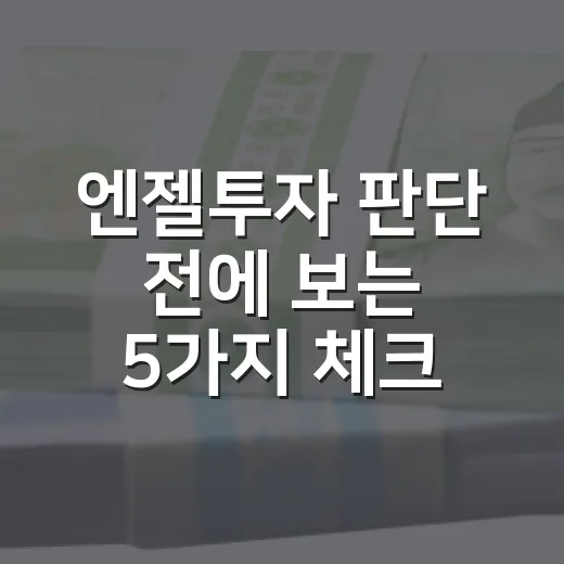 엔젤투자 판단 전에 보는 5가지 체크포인트 - 요약