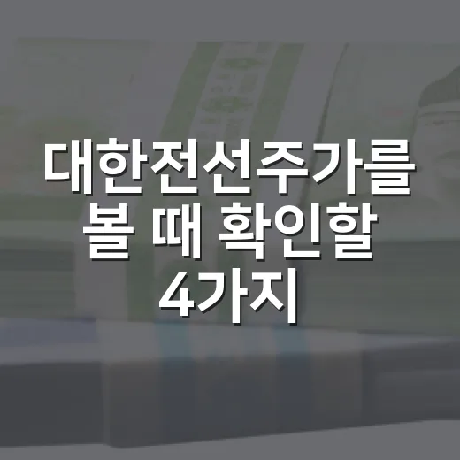 대한전선주가를 볼 때 확인할 4가지 숫자와 시나리오 - 요약