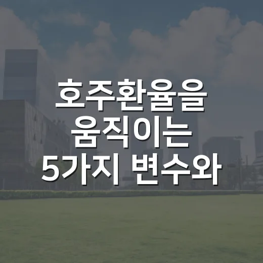 호주환율을 움직이는 5가지 변수와 900원대 후반의 의미 - 요약