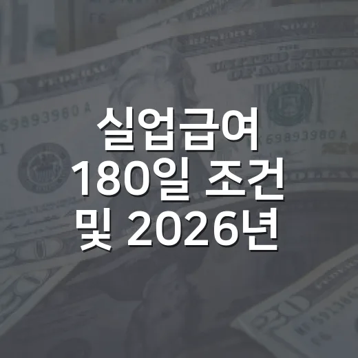 실업급여 180일 조건 및 2026년 지급액, 헷갈리는 5가지 포인트