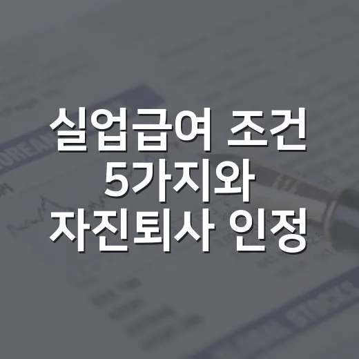 실업급여 조건 5가지와 자진퇴사 인정 ‘왕복 3시간’의 진짜 의미 - 요약