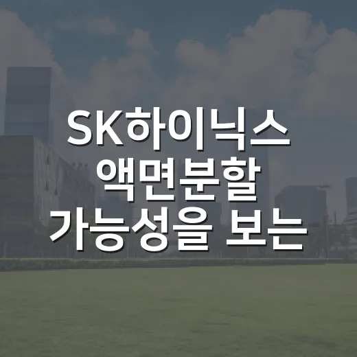 SK하이닉스 액면분할 가능성을 보는 4가지 이유