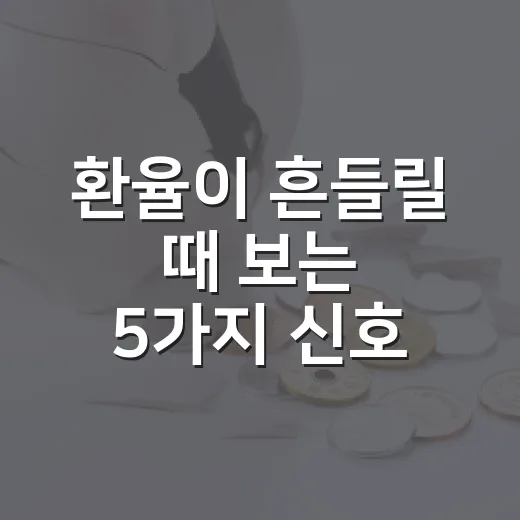 환율이 흔들릴 때 보는 5가지 신호: 원달러 1,370원대의 의미 - 요약