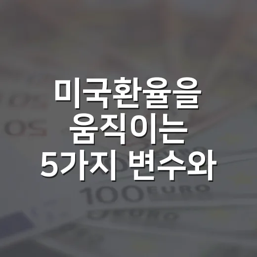 미국환율을 움직이는 5가지 변수와 원달러 흐름 읽는 법 - 요약
