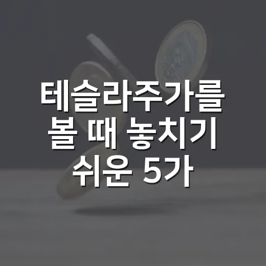 테슬라주가를 볼 때 놓치기 쉬운 5가지 변수 - 요약