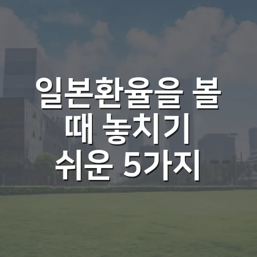 일본환율을 볼 때 놓치기 쉬운 5가지 흐름 - 요약