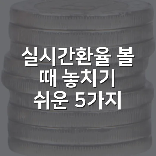실시간환율 볼 때 놓치기 쉬운 5가지 판단 기준 - 요약