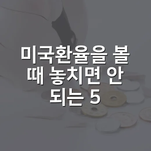 미국환율을 볼 때 놓치면 안 되는 5가지 변수 - 요약