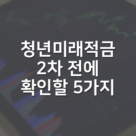 청년미래적금 2차 전에 확인할 5가지 판단 기준 - 요약
