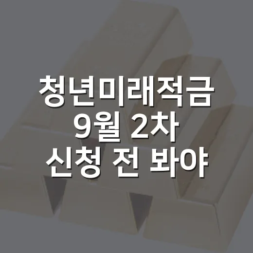 청년미래적금 9월 2차 신청 전 봐야 할 5가지 차이점 - 요약