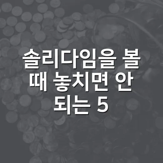솔리다임을 볼 때 놓치면 안 되는 5가지 관전 포인트 - 요약