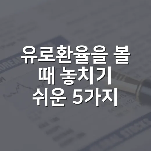 유로환율을 볼 때 놓치기 쉬운 5가지 변수 - 요약