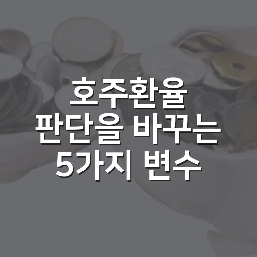 호주환율 판단을 바꾸는 5가지 변수 - 요약