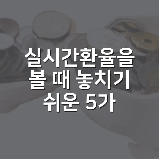실시간환율을 볼 때 놓치기 쉬운 5가지 숫자 - 요약