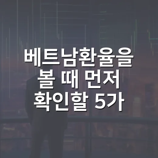 베트남환율을 볼 때 먼저 확인할 5가지 신호 - 요약