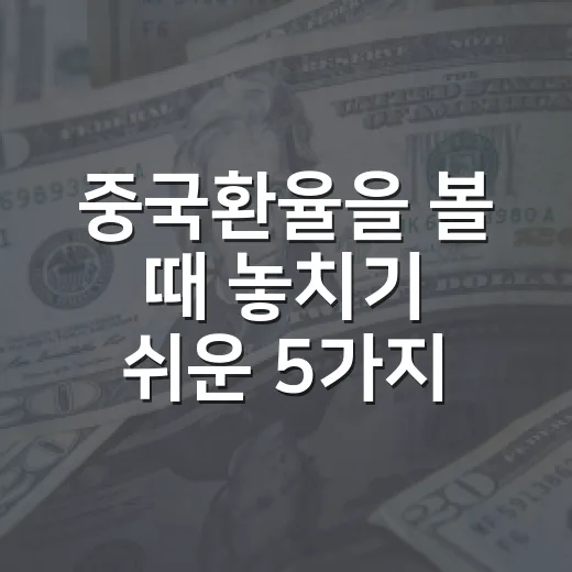중국환율을 볼 때 놓치기 쉬운 5가지 신호 - 요약